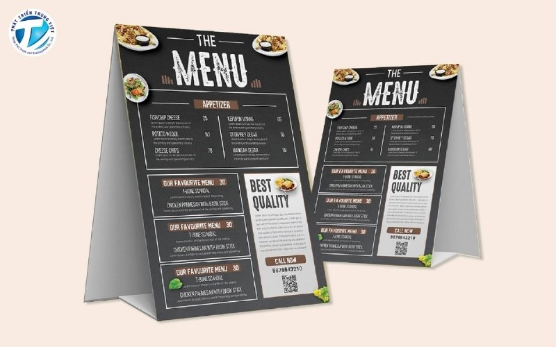 Giấy PP cán formex làm menu ngành F&B